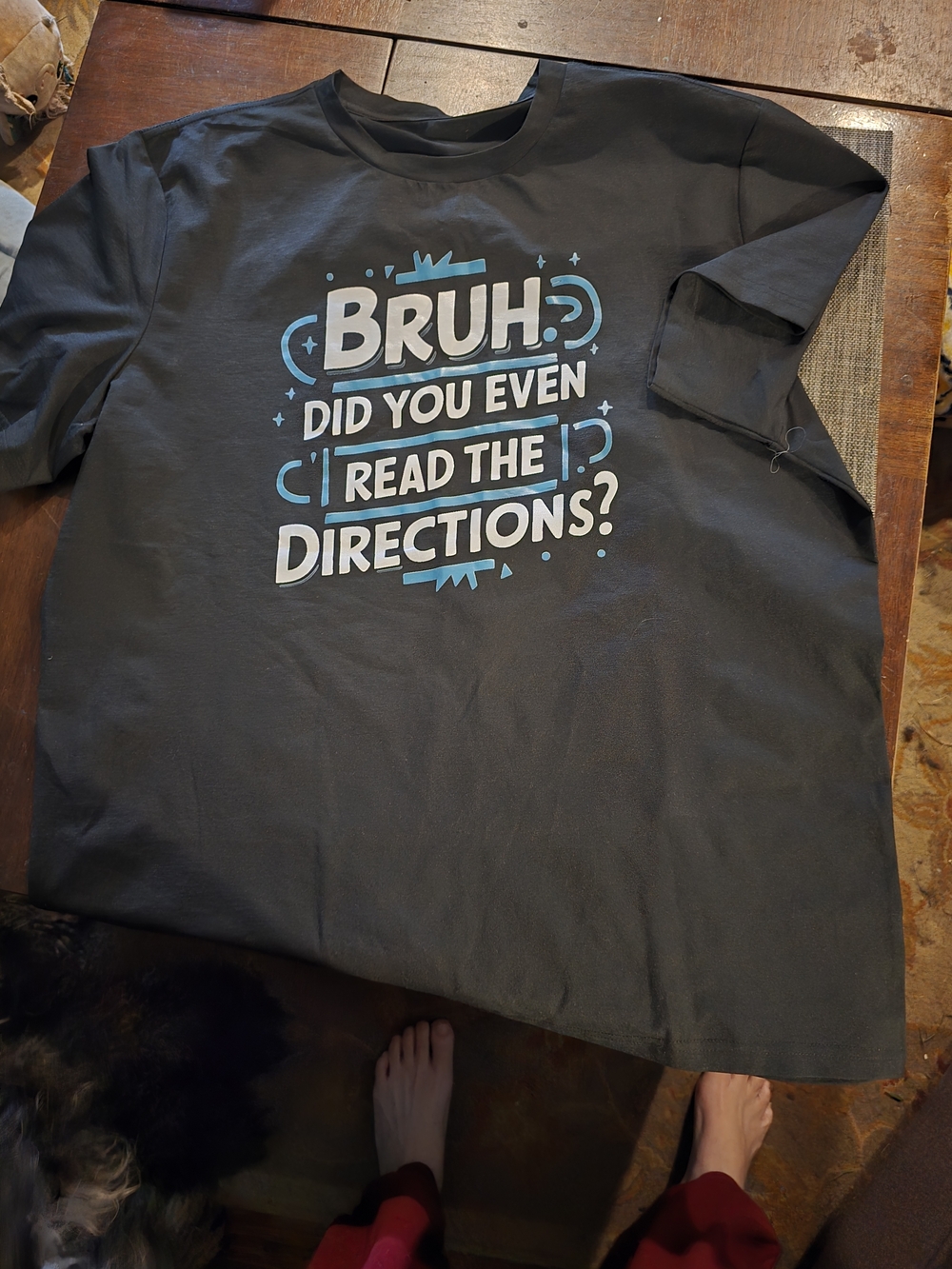 BRUH Graphic Tee - Did You Even Read The Directions? - Black/Blue